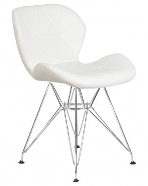 Стул обеденный DOBRIN BUTTERFLY CHROME, ножки хром, цвет белый в Качканаре - kachkanar.ok-mebel.com | фото 2