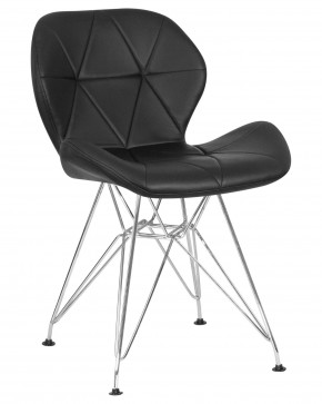 Стул обеденный DOBRIN BUTTERFLY CHROME, ножки хром, цвет чёрный в Качканаре - kachkanar.ok-mebel.com | фото
