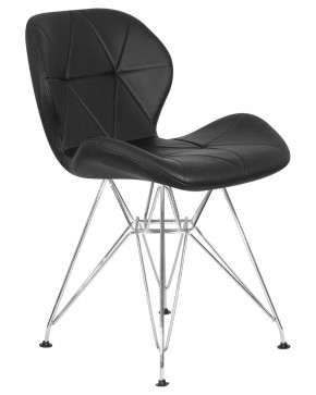 Стул обеденный DOBRIN BUTTERFLY CHROME, ножки хром, цвет чёрный в Качканаре - kachkanar.ok-mebel.com | фото 2