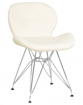 Стул обеденный DOBRIN BUTTERFLY CHROME, ножки хром, цвет кремовый в Качканаре - kachkanar.ok-mebel.com | фото