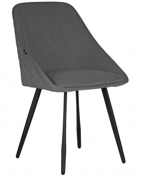 Стул обеденный DOBRIN STELLA, ЭМАЛЬ ЧЕРНЫЙ МУАР велюр Catania Stone в Качканаре - kachkanar.ok-mebel.com | фото