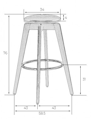 Табурет барный DOBRIN TOM"77, цвет черный глянец PU ABD 002 в Качканаре - kachkanar.ok-mebel.com | фото 7