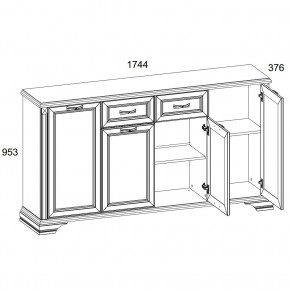 Тумба 4D1S, MONAKO, цвет Сосна винтаж/дуб анкона в Качканаре - kachkanar.ok-mebel.com | фото 2