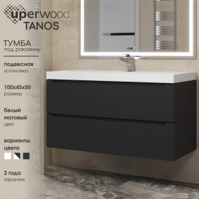 Тумба под раковину Uperwood Tanos 100 см, подвесная, черная матовая в Качканаре - kachkanar.ok-mebel.com | фото 3