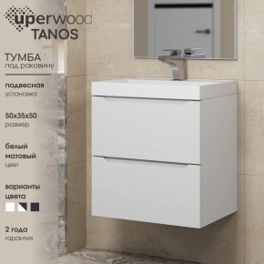 Тумба под раковину Uperwood Tanos 50 см, подвесная, белая матовая в Качканаре - kachkanar.ok-mebel.com | фото 6