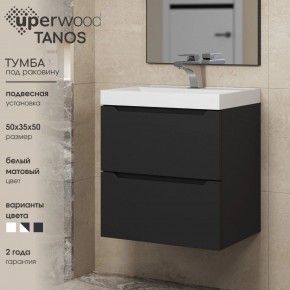 Тумба под раковину Uperwood Tanos 50 см, подвесная, черная матовая в Качканаре - kachkanar.ok-mebel.com | фото 4