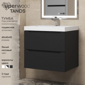 Тумба под раковину Uperwood Tanos 60 см, подвесная, черная матовая в Качканаре - kachkanar.ok-mebel.com | фото 3