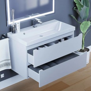 Тумба под раковину Uperwood Tanos 90 см, подвесная, белая матовая в Качканаре - kachkanar.ok-mebel.com | фото 4