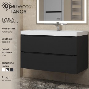 Тумба под раковину Uperwood Tanos 90 см, подвесная, черная матовая в Качканаре - kachkanar.ok-mebel.com | фото 3