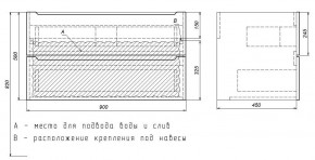 Тумба под раковину Uperwood Tanos 90 см, подвесная, черная матовая в Качканаре - kachkanar.ok-mebel.com | фото 7