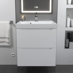 Тумба с раковиной Uperwood Tanos 50 см, подвесная, белая матовая в Качканаре - kachkanar.ok-mebel.com | фото 10