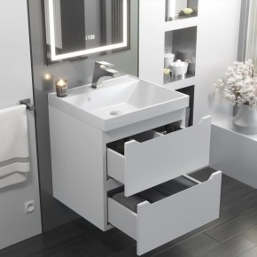 Тумба с раковиной Uperwood Tanos 50 см, подвесная, белая матовая в Качканаре - kachkanar.ok-mebel.com | фото 11