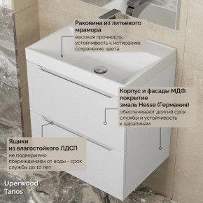 Тумба с раковиной Uperwood Tanos 50 см, подвесная, белая матовая в Качканаре - kachkanar.ok-mebel.com | фото 6