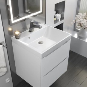 Тумба с раковиной Uperwood Tanos 50 см, подвесная, белая матовая в Качканаре - kachkanar.ok-mebel.com | фото 9