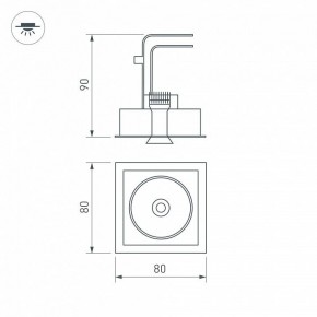 Встраиваемый светильник Arlight CL-SIMPLE-S80x80-9W Warm3000 (BK, 45 deg) 028149 в Качканаре - kachkanar.ok-mebel.com | фото 9