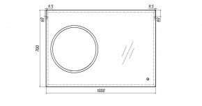 Зеркало Eclipse 100 black с подсветкой Sansa (SE1032Z) в Качканаре - kachkanar.ok-mebel.com | фото 7